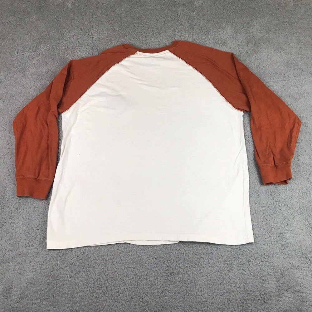 Beverly Hills Polo Club T Shirt Men XL White Orange Big Pony Raglan Long Sleeve - Picture 12 of 14